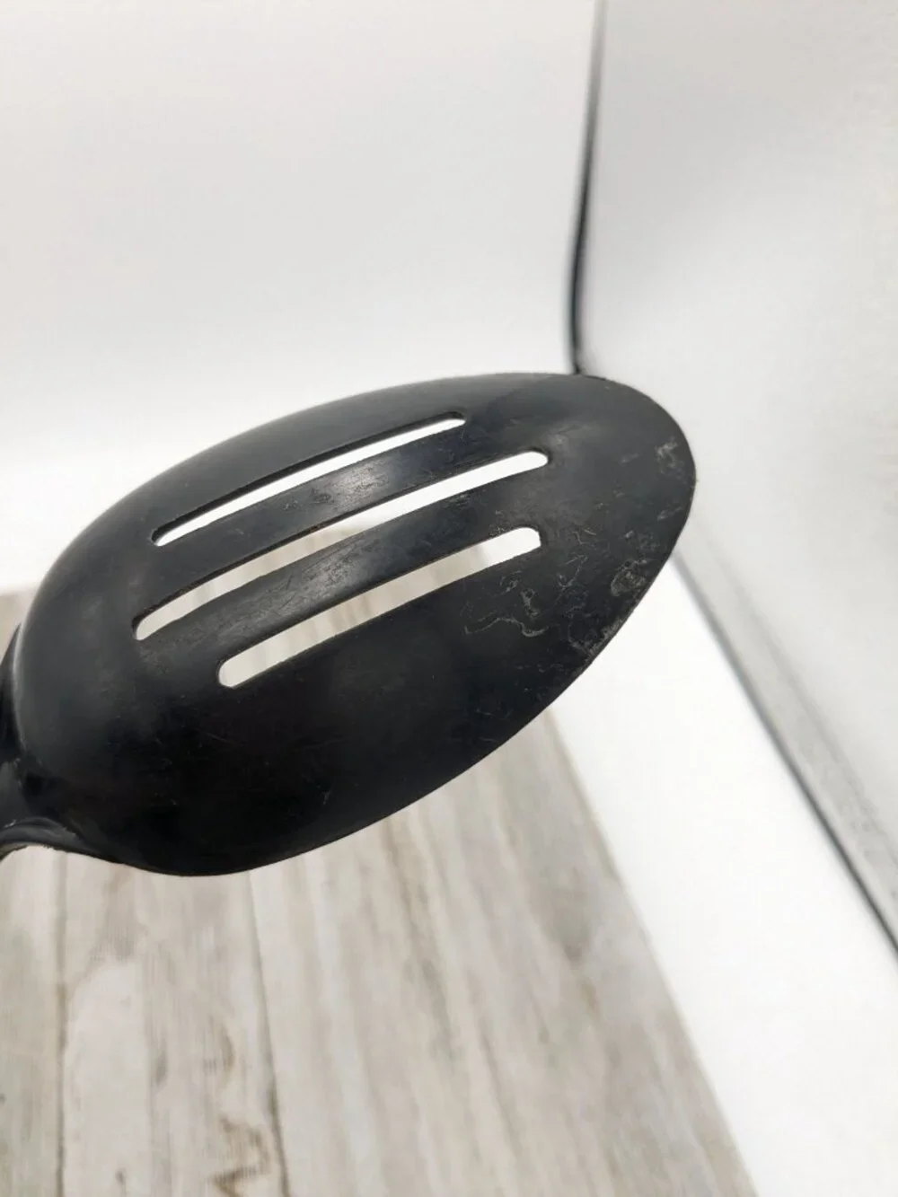 Tailor Made Products Slotted Spoon #3 Black Nylon Plastic 11 1/2
